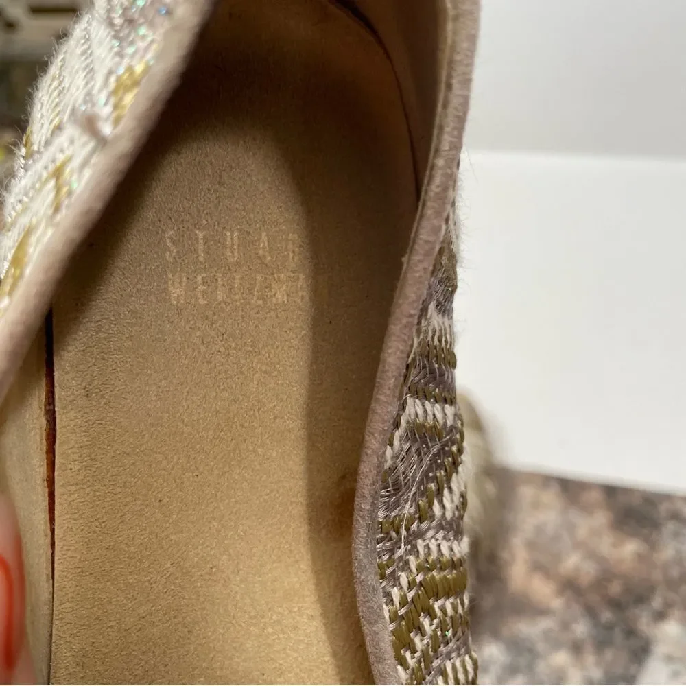 Stuart Weitzman Embroidered Espadrille Flats